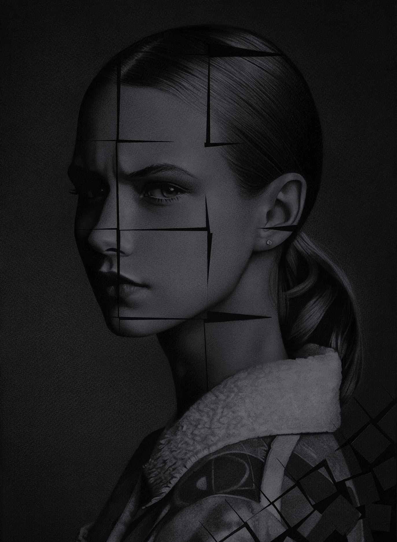 Hyperrealistic pencil portrait from a photograph — artwork 02